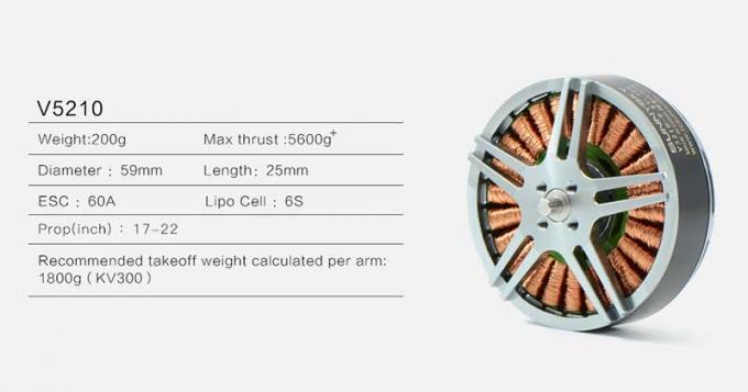 Motori aerei di sollevamento pesante di droni 300KV Motore senza spazzole ad alta efficienza 0