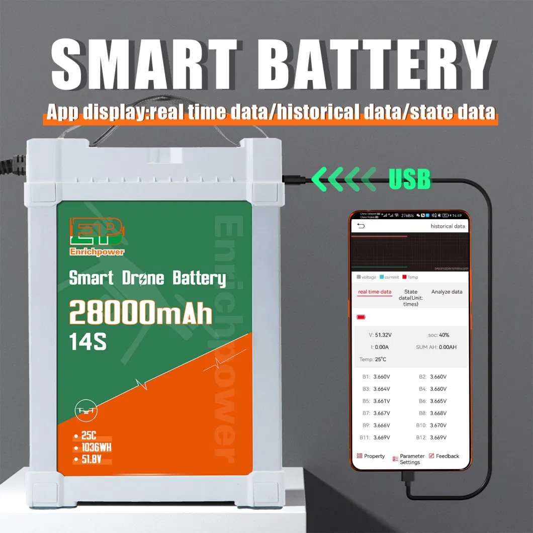 Modulo di alimentazione per droni personalizzato con batteria da 51,8 V Modulo di volo per droni AC-DC 1