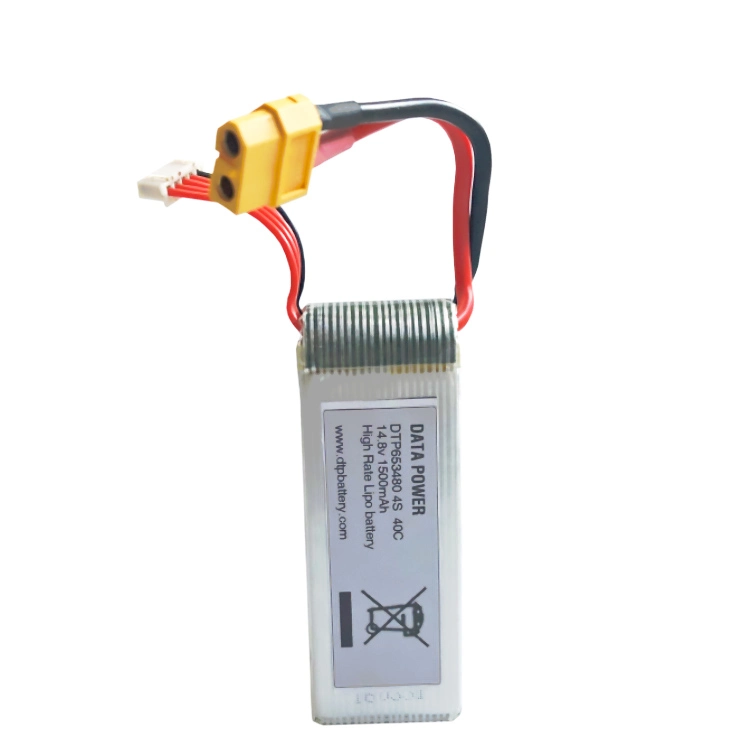 14.8V Drone Power Module 1500mAh 40c Drone Batteria al litio Dtp 653480-4s 1