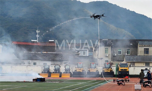 ultime notizie aziendali su MYUAV FC Dual Tethered Firefighting Drone: Guardia aerea degli incendi a grattacieli