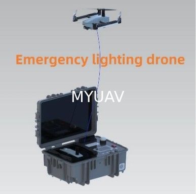 Illuminazione MYUAV Drone da Tether Cable Fornitura di energia ininterrottamente 24 ore per l'illuminazione di emergenza